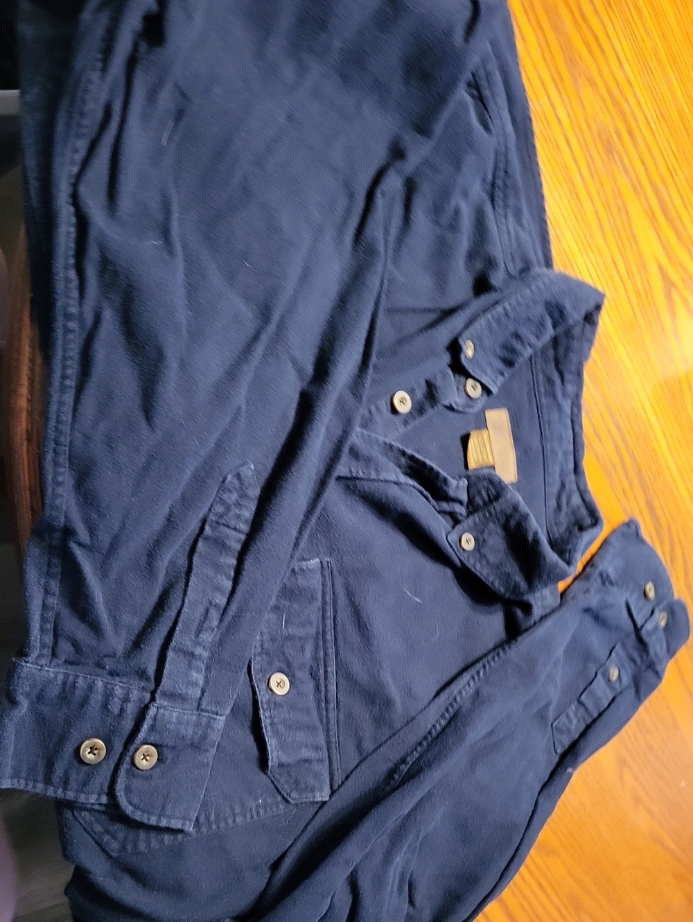 Faded Glory Navy Button-Up Shirt Fleece